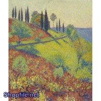 TSD3584 - Tranh sơn dầu màu sắc sặc sỡ của vườn cây